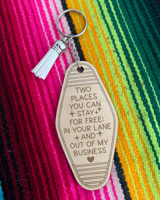 two places you can stay keychain