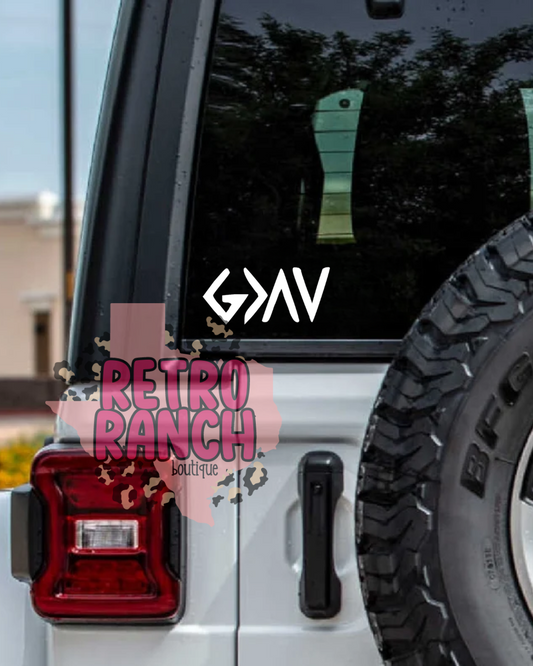 God is Greater than the Highs and Lows Vinyl Decal