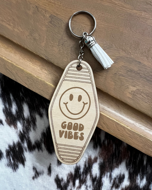 good vibes keychain
