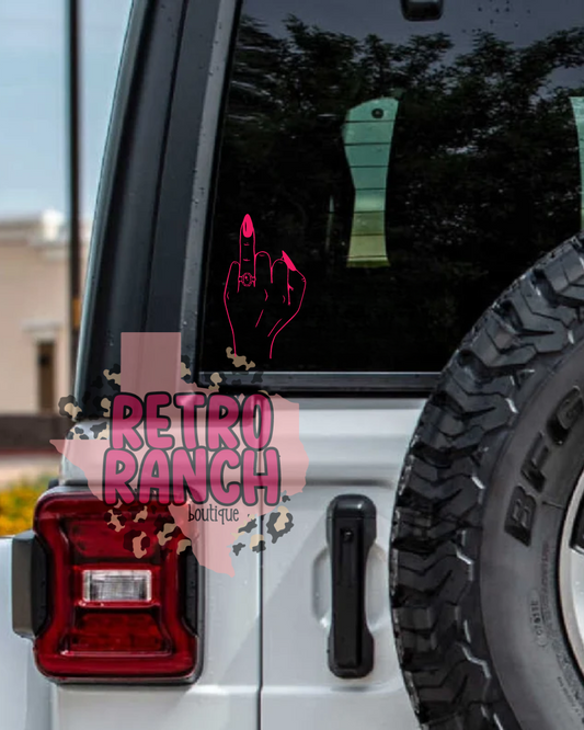 Engaged Middle Finger Vinyl Decal
