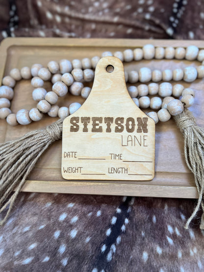 Custom Baby Cow Tag  Name Sign