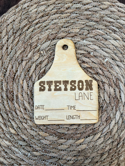 Custom Baby Cow Tag  Name Sign